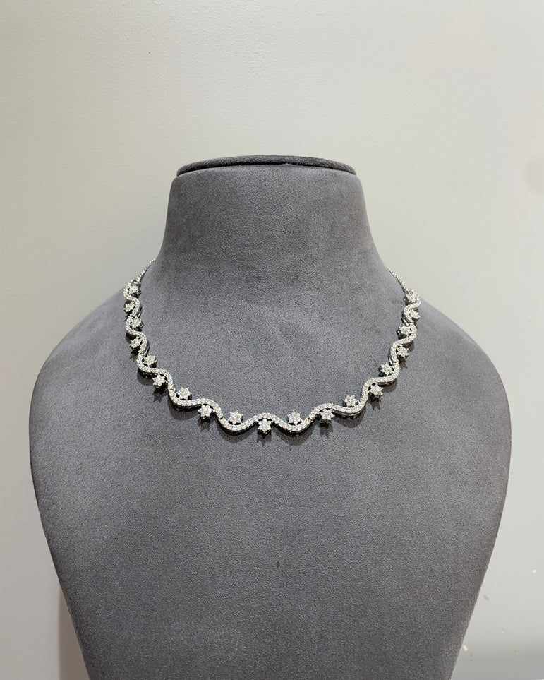 925 Silver Twilight Vine Diamond Look Necklace Set