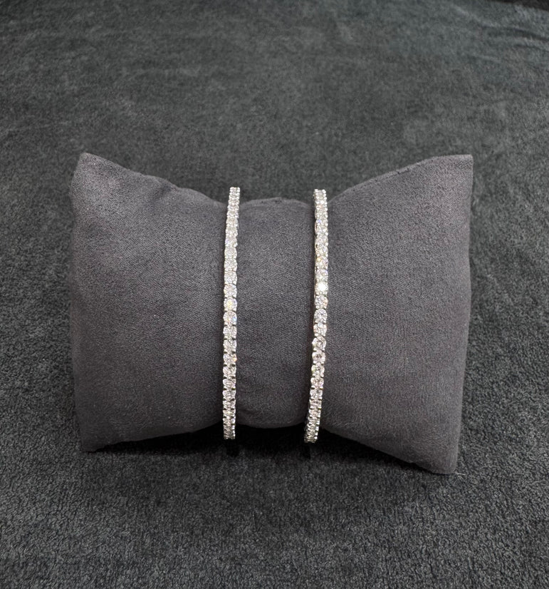 925 Silver Moissanite Diamond Bangle