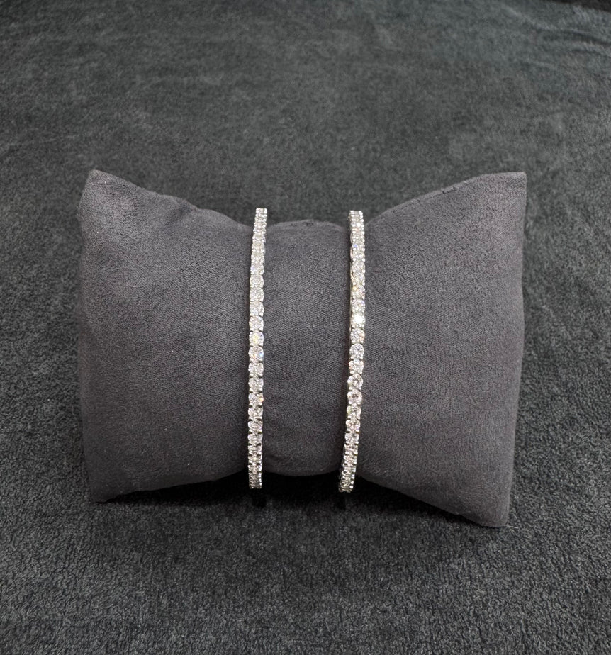 925 Silver Moissanite Diamond Bangle