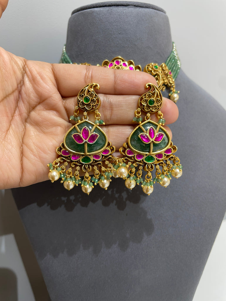 925 Silver Rani Harita Gold Look Choker