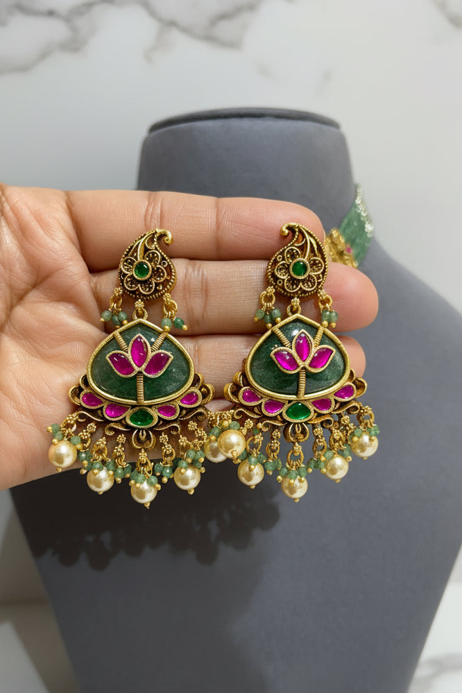 Divine Lotus Nakshi Gold Look Choker