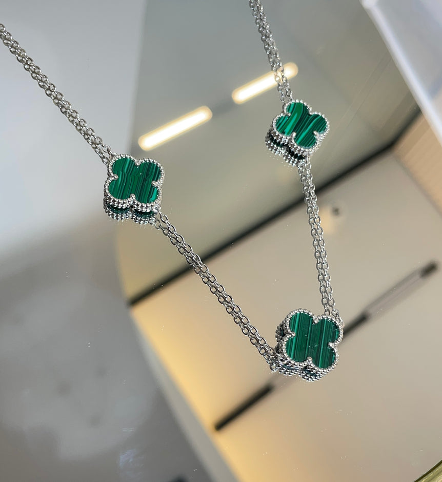 925 Silver Green Colour Van Cleef Inspired Pendant