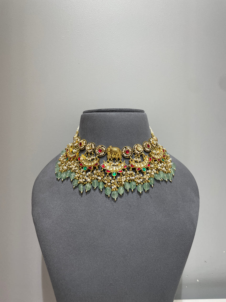 925 Silver Majestic Heavy Bridal Necklace Set