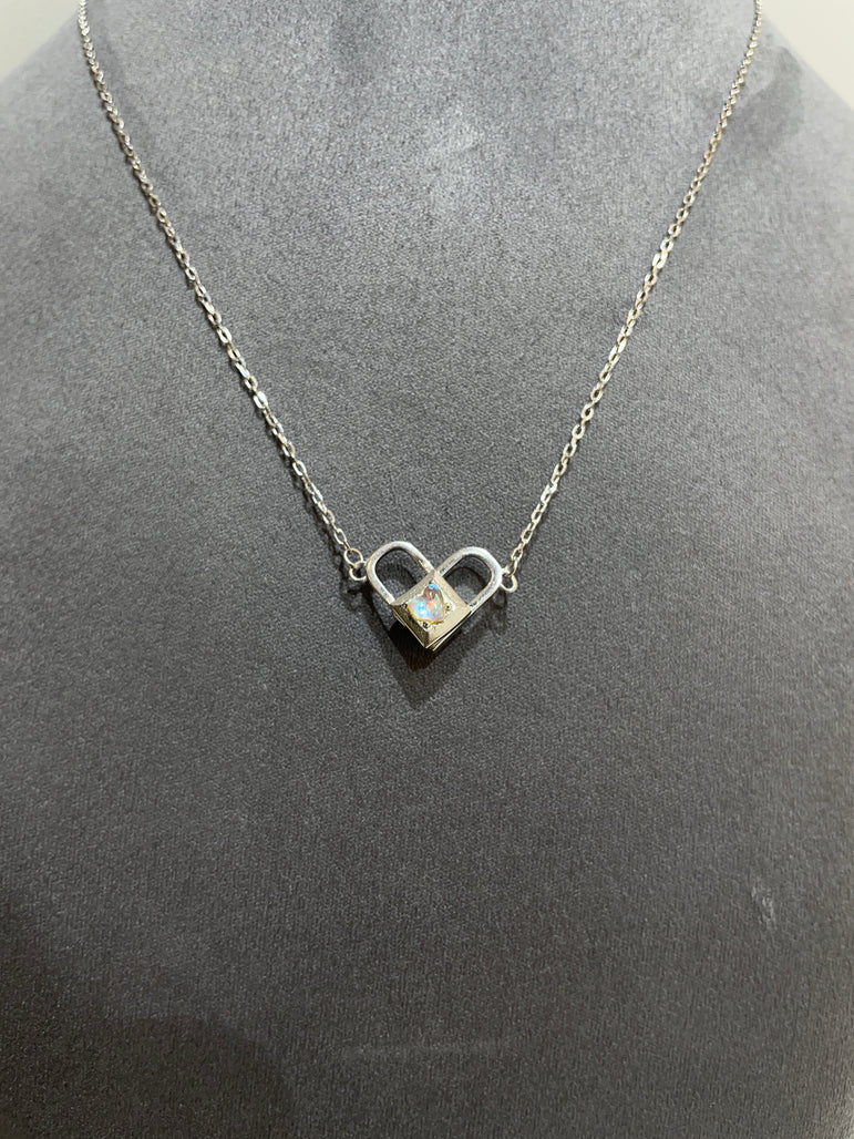 925 Silver Lock & Heart Two in One Pendant