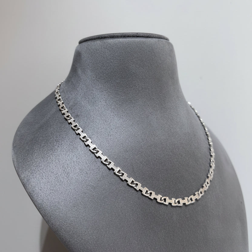 Designer Silver Geometric Link Men's Chain