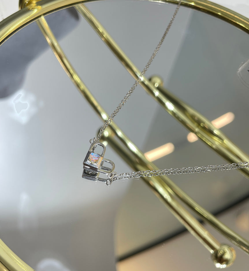 925 Silver Lock & Heart Two in One Pendant
