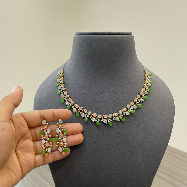 Blossom Emerald & Diamond Necklace Set