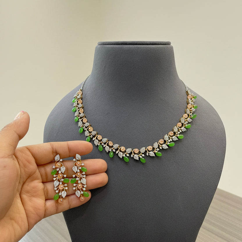 Blossom Emerald & Diamond Necklace Set
