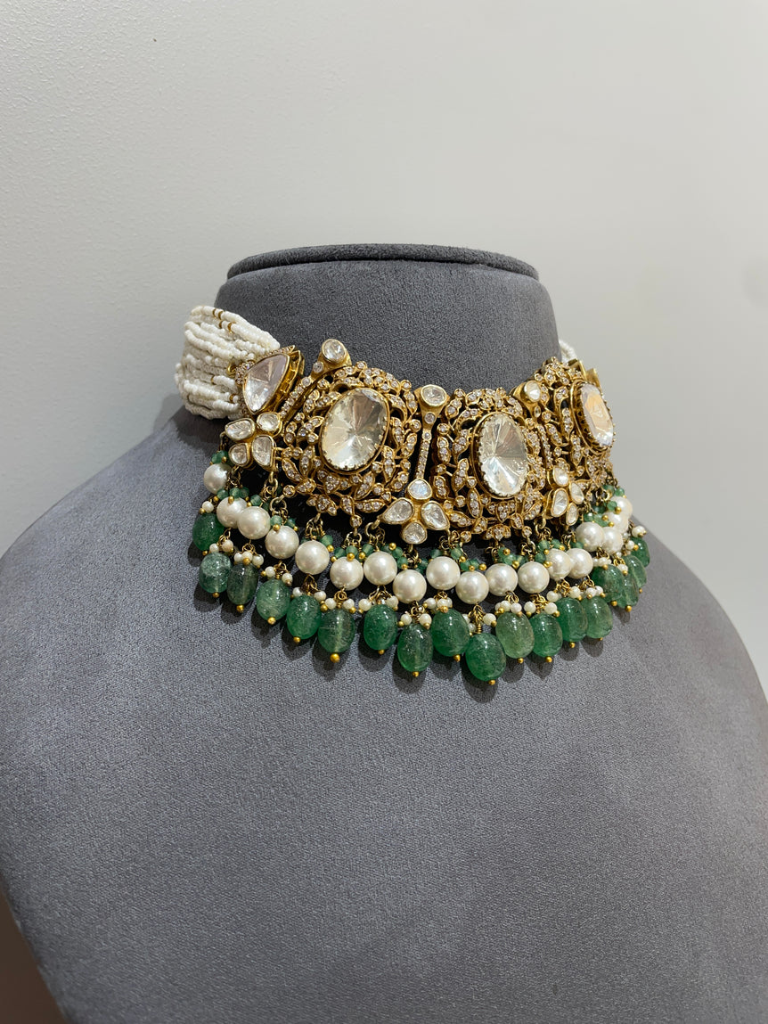 925 Silver Vine Royale Polki Choker