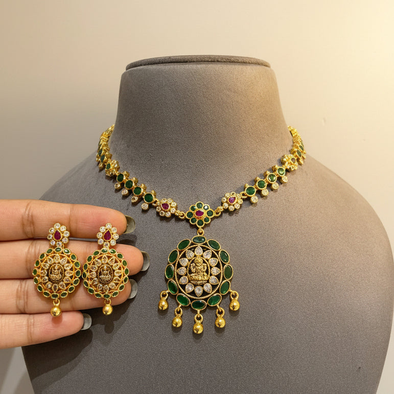 perial Sacred Laxmi Circular Gold Look Set