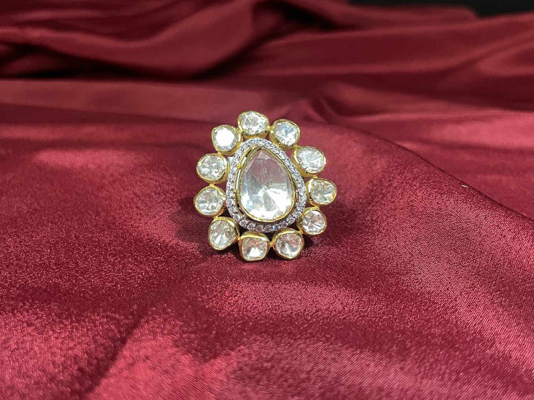 COCKTAIL POLKI RING - Olivearajewels