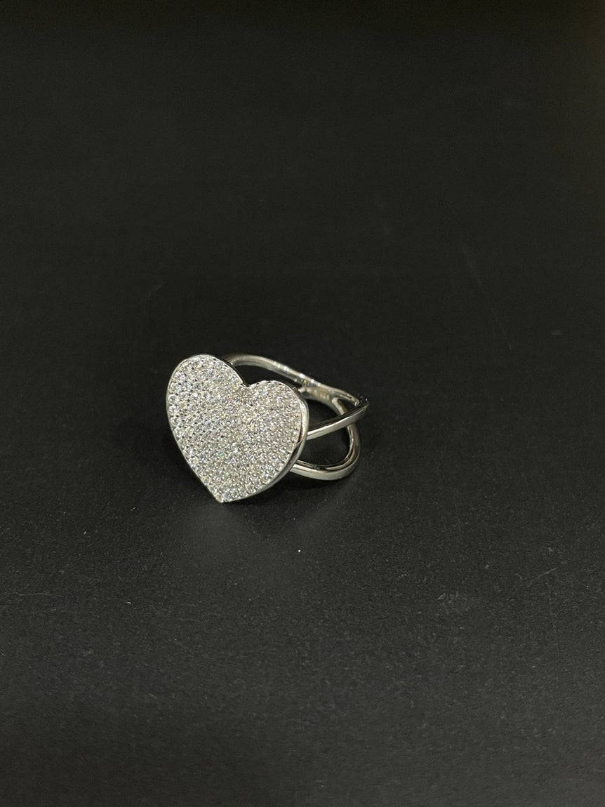 HEART SHAPE PURE SILVER RING - Olivearajewels