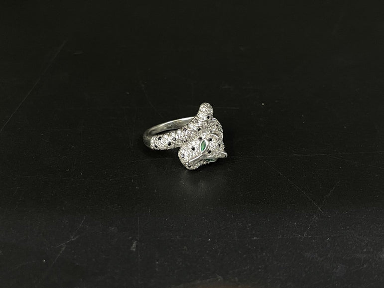BULGARI JAGUAR DESIGN PURE SILVER RING - Olivearajewels