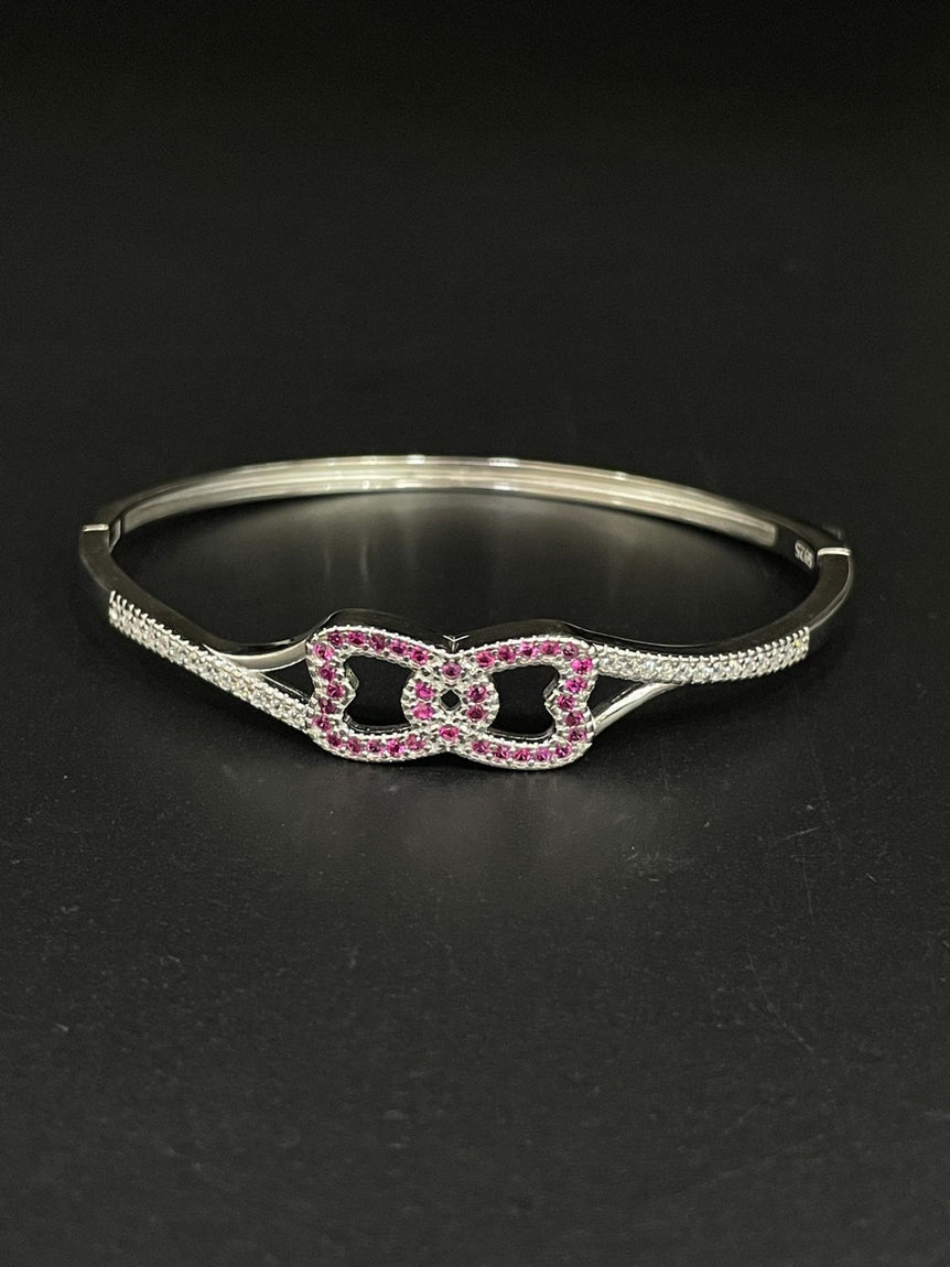 PINK COLOR PURE SILVER BRACELET - Olivearajewels