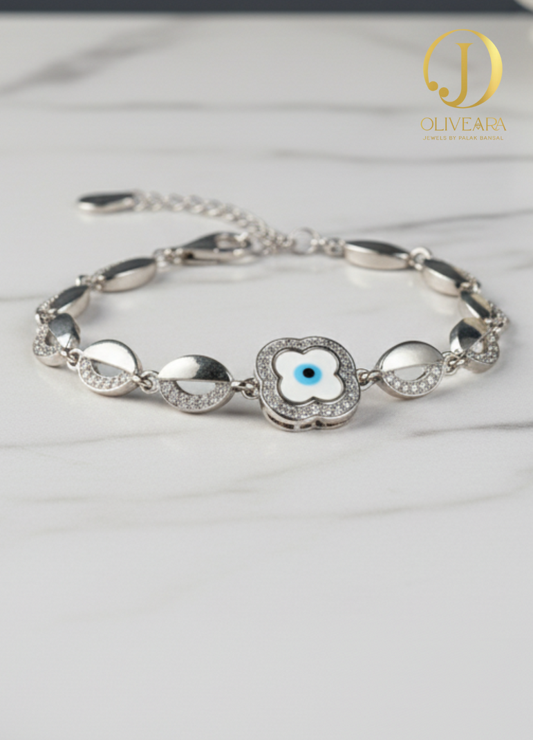 925 Silver Elegant Evil Eye Bracelet