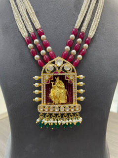 Silver temple necklace