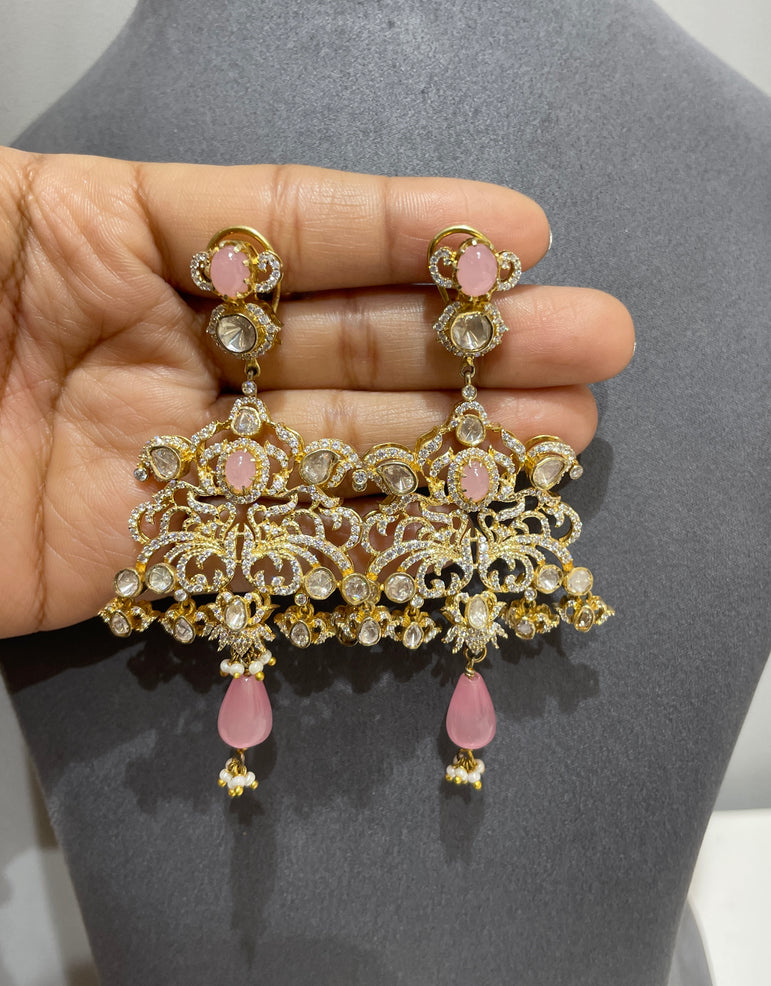 925 Silver Rose Rajwada Polki Haar