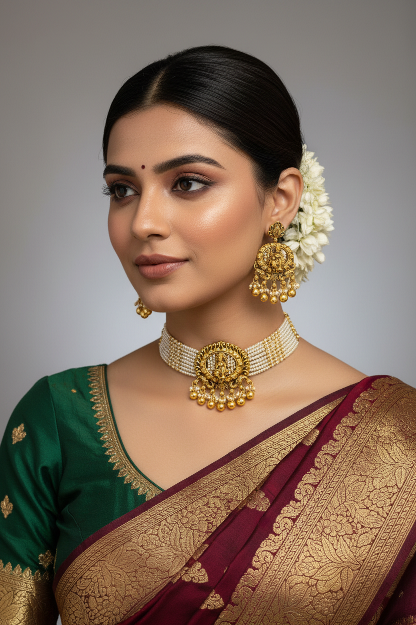 Divine Lakshmi Pearl Heritage Gold Look Choker