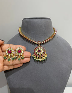 925 Silver Yugma Reversible Necklace set