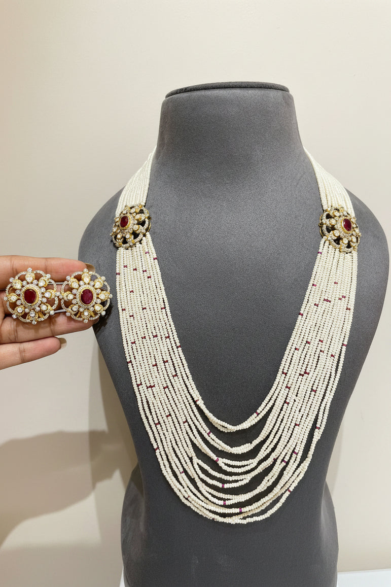 Multi-Strand Micro-Pearl Satlada Long Set