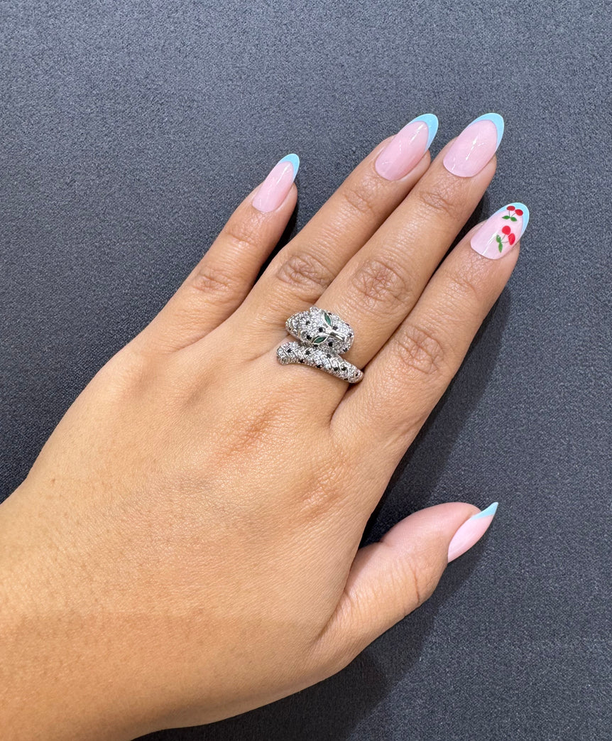 925 Silver Bulgari Jaguar Design Ring