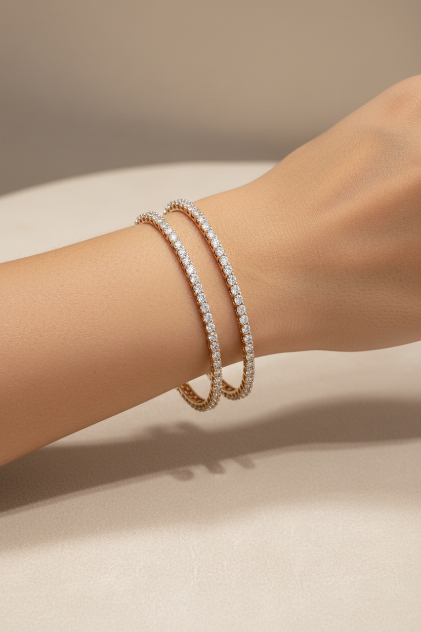 The Ira Eternity Single-Line Diamond Bangle