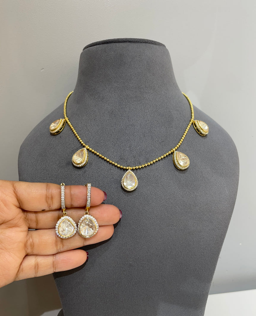 925 Silver Teardrops Necklace Set