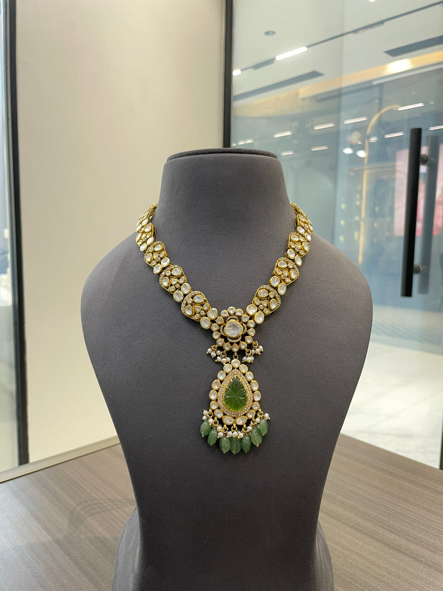 PASTEL STONE MOISSONITE POLKI SET