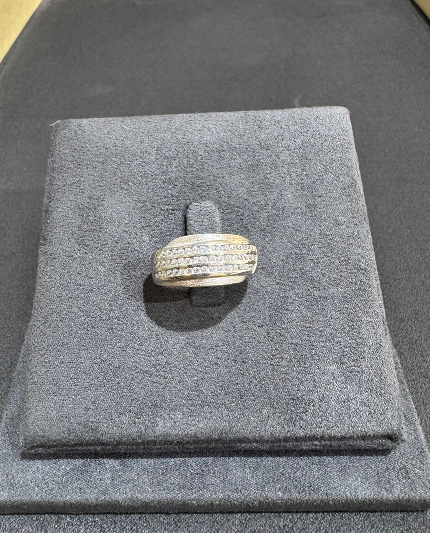 925 Silver Classic Diamond Look Band
