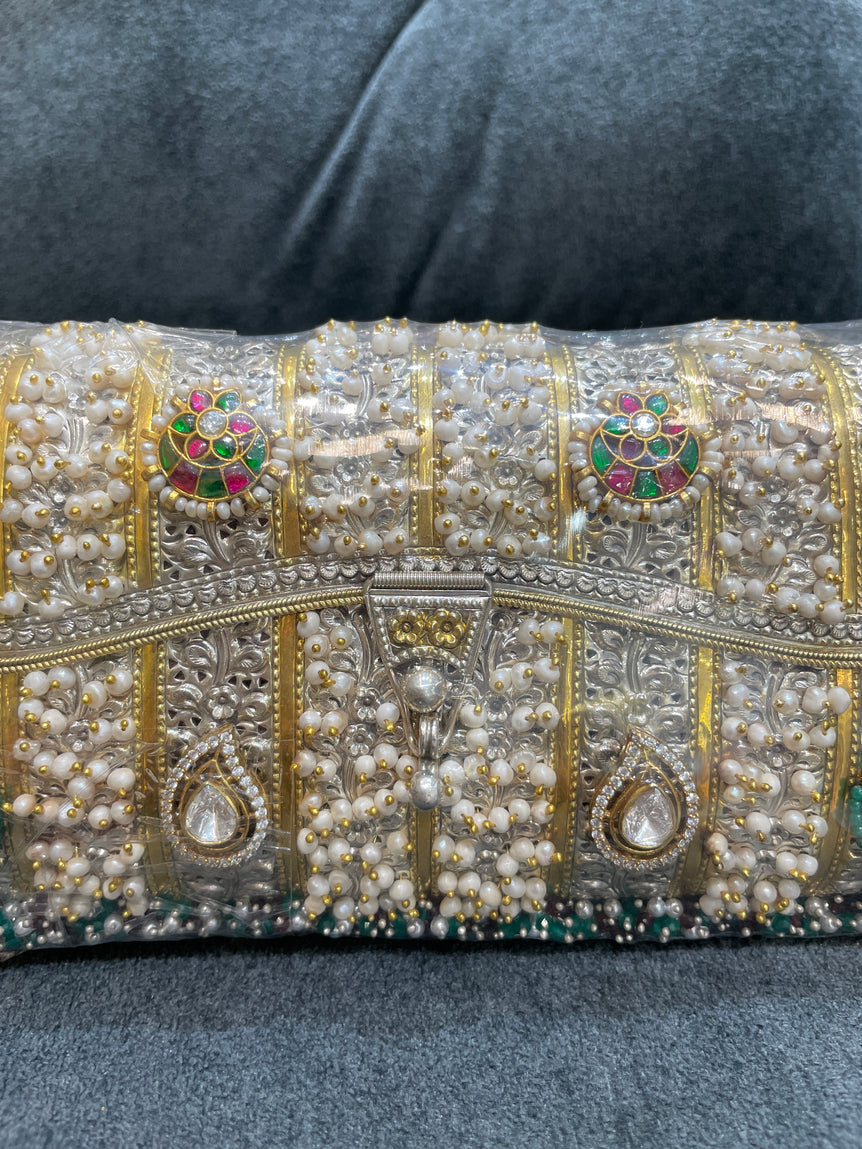 925 Silver Pearly Peacock Purse