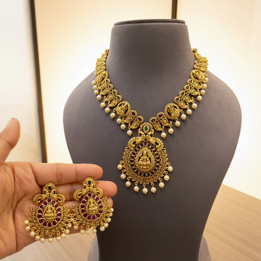 Divine Lakshmi Antique Nakshi Set