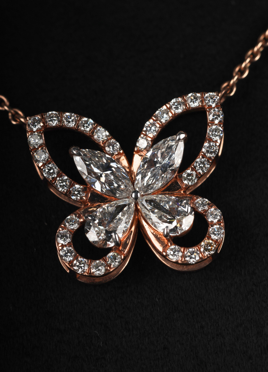 Butterfly Lab-Grwon Diamond Pendant