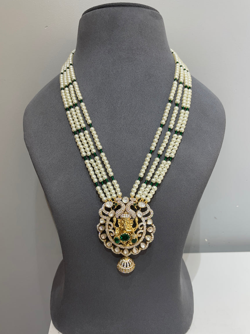 925 Silver Temple Polki Pendant