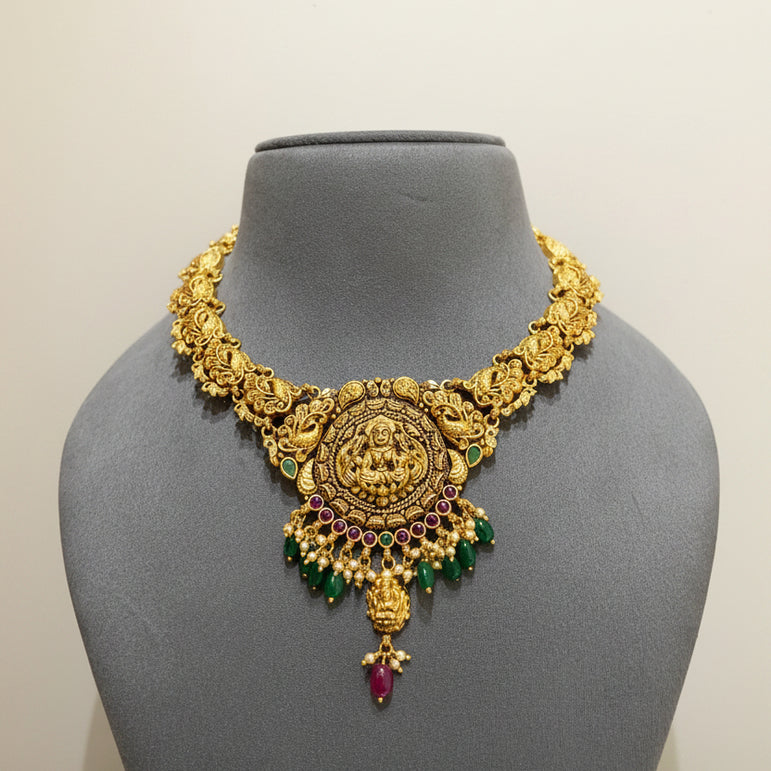 South Indian Peacock-Laxmi Temple Gold Look Set