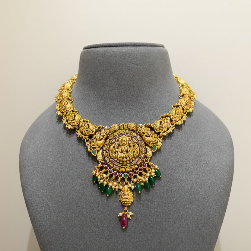 South Indian Peacock-Laxmi Temple Gold Look Set