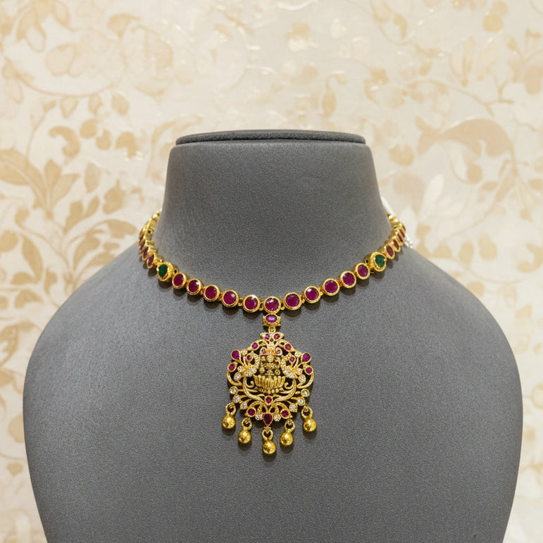 Royal Ruby Kemp Bezel-Set Laxmi Gold Look Set