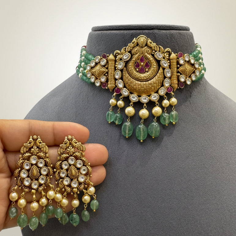 Antique Nakshi Crescent Choker