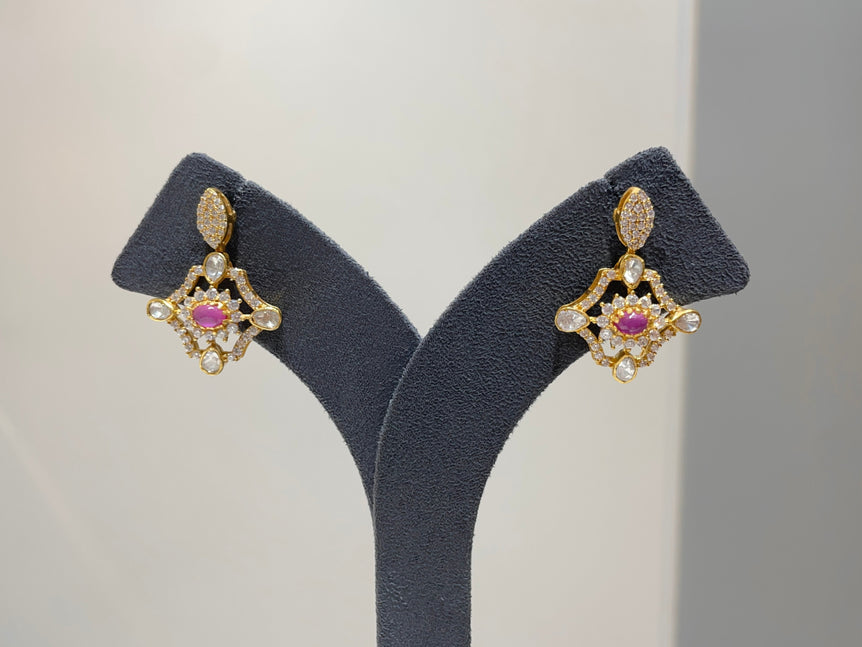 925 Silver Blush Mini Polki Earrings