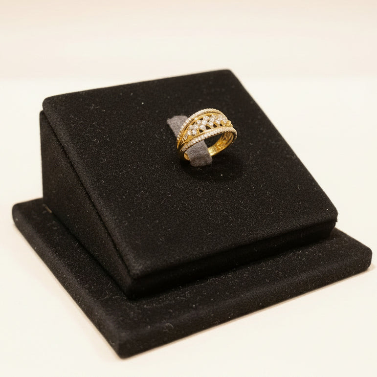 Diamond-Look Geometric Moissanite Ring