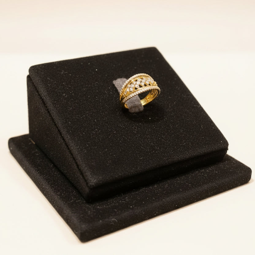 Diamond-Look Geometric Moissanite Ring