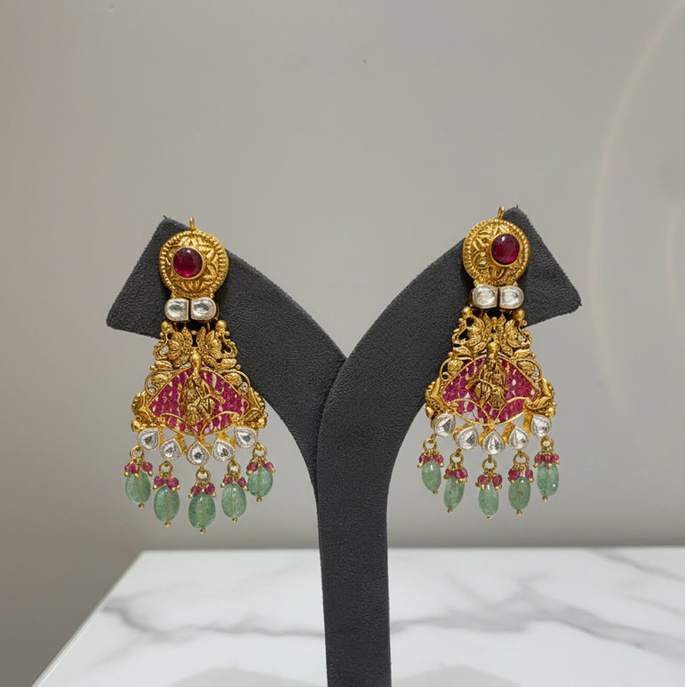 Radha Krishna Temple Work Gold Look Set