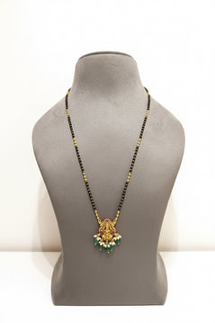 Heritage Temple Collection Lakshmi & Peacock Mangalsutra Pendant Set