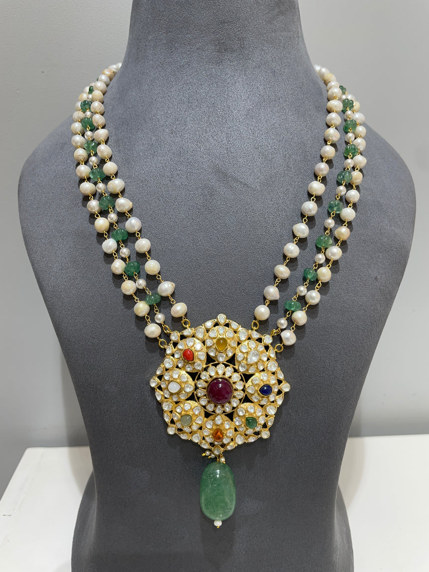 925 Silver Rajkumari Navrattan Haar