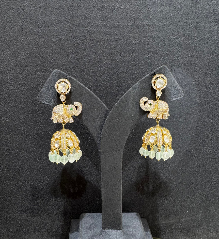 925 Silver Pastel Gaja Jhumka Earrings