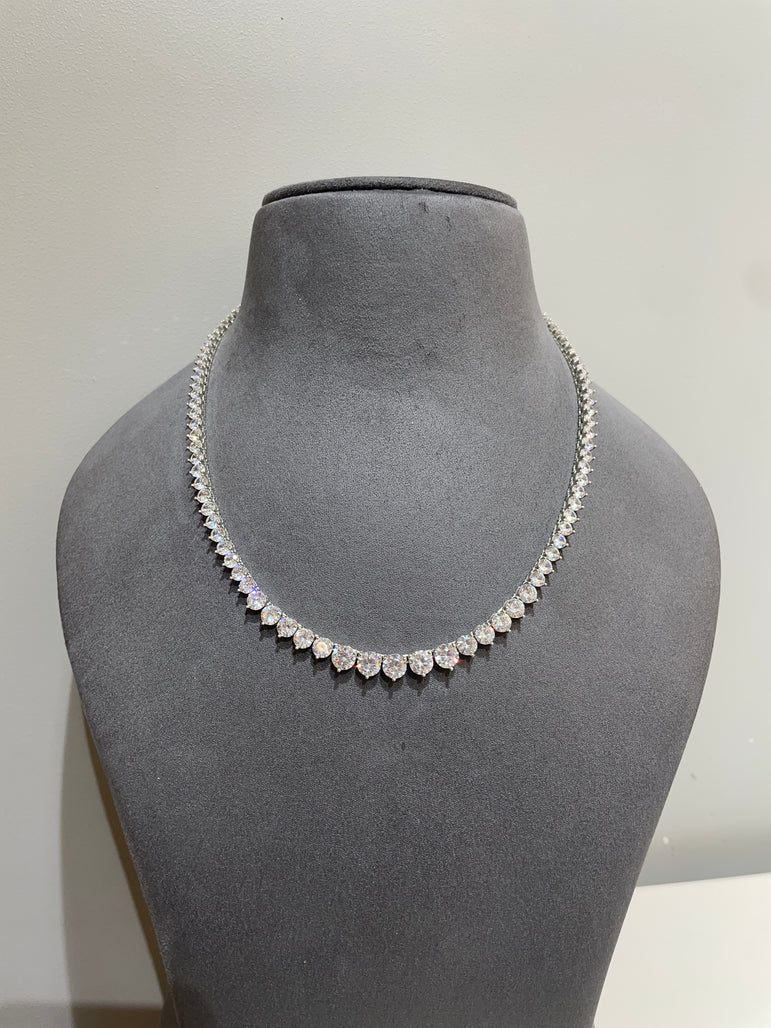 925 Silver Solitaire Moissanite Diamond Single Line Necklace