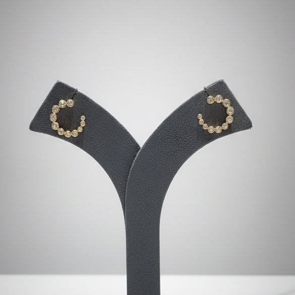 Designer Inspired Interlocking C Crystal Stud Earrings