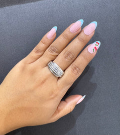 925 Silver Classic Diamond Look Band