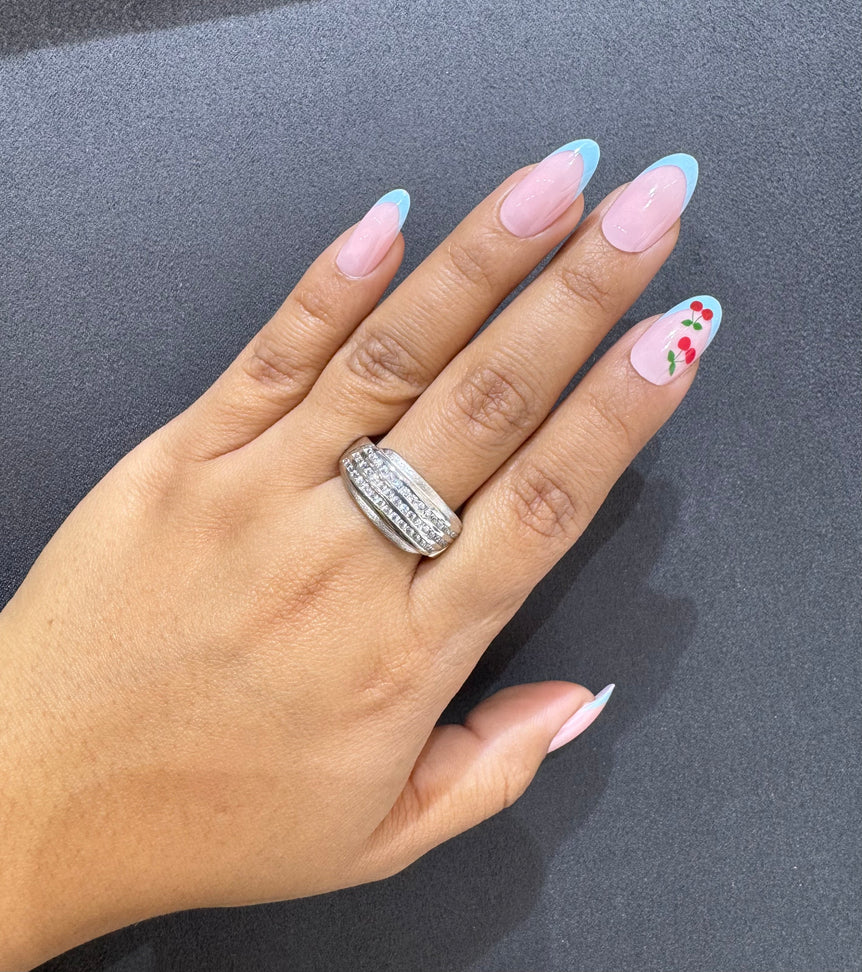 925 Silver Classic Diamond Look Band