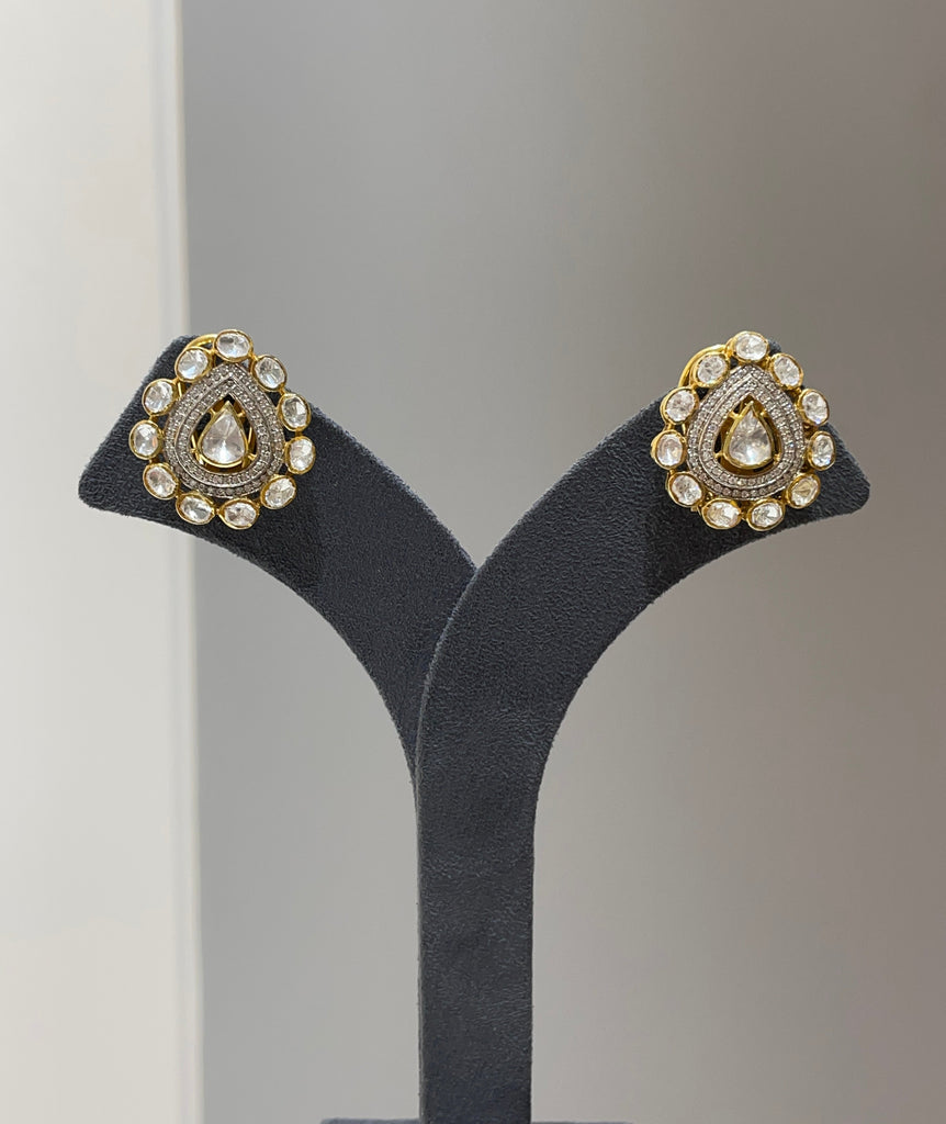 925 Silver Ethnic Polki Earrings