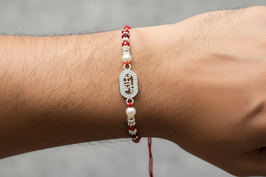 Premium Silver "BHAI" Rakhi